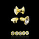 Flat Diamante Rivets With Pins (Pack of 10)